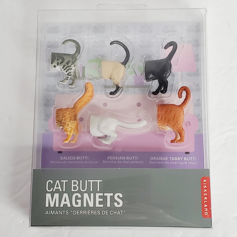 Kikkerland Cat Butt Magnets - Set of 6